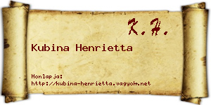 Kubina Henrietta névjegykártya