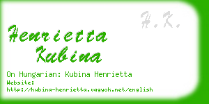 henrietta kubina business card